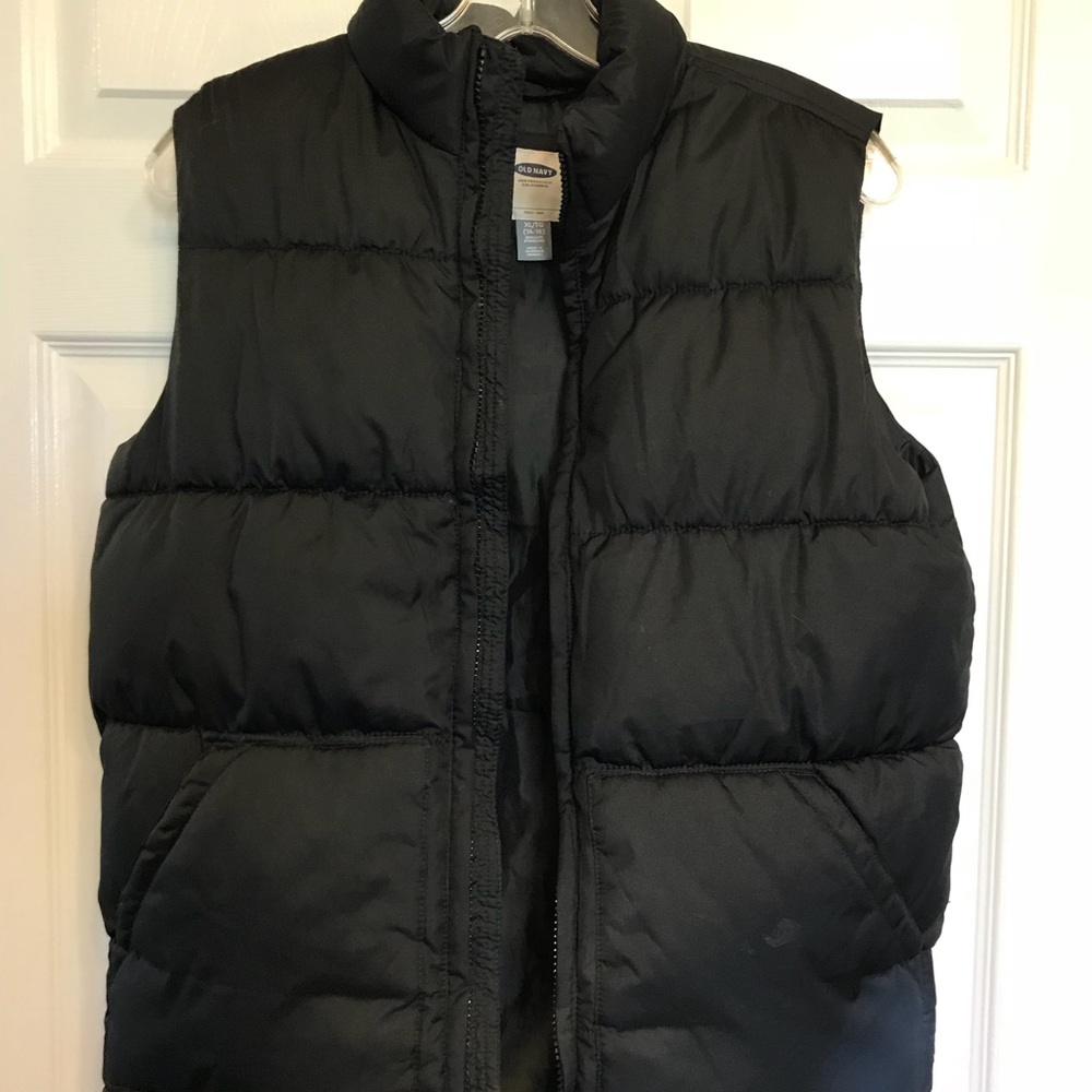 Boys old navy puffer vest black xl 14/16